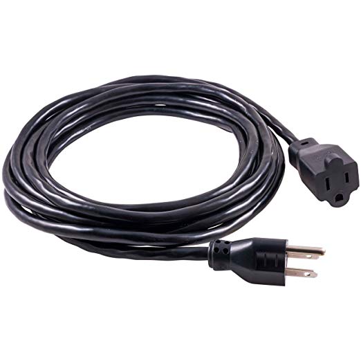 GE 50369 Extension Cord, 15 ft, Black