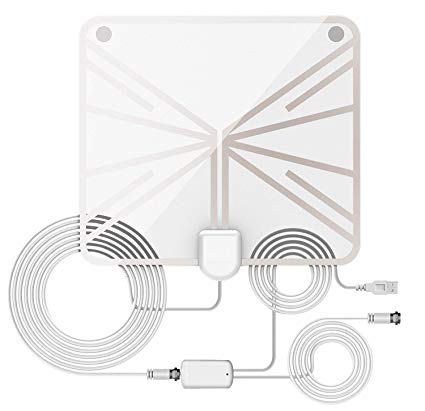 HDTV Antenna - Indoor Network Antenna, 60  Miles Range with Detachable Amplifier Signal Booster with Amplifier Signal Booster for 1080P 4K Free TV Channels and 13.2 Feet Coaxial Cable