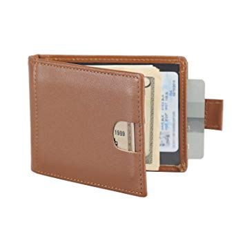 Polare Men's RFID Blocking Leather Wallet Slim Designer Travel Bifold & Credit Card Holder