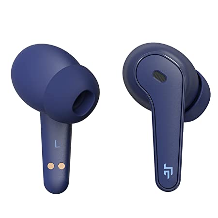 Crossbeats Slide Bluetooth Truly Wireless in Earbuds 40ms Low Latency, Clearcomm™ Quad mic ENC, Best Music by EchoBlast™, 30Hrs Playtime, Full Touch Control, Snap Charge™, 10 mm Drivers Earphone-Blue