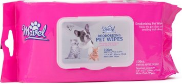 Wipes for Dogs - 100 Count - Top Fresh Green Apple Scent and Resealable Container Best for Pets By Mavel