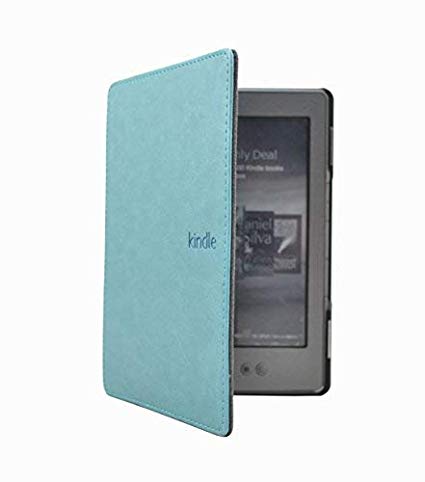 Huasiru PU Leather Case Cover for Amazon Kindle 4 & Kindle 5 Generation (Button Version) Only, LightBlue