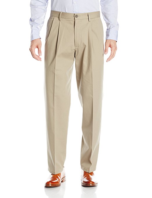 Dockers Men's Relaxed Fit Stretch Signature Khaki Pant-Pleated D4