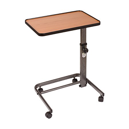 DMI Steel Frame Tilt-Top Overbed Table, Adjustable Height from 25.5 to 38.5 Inches, No Assembly Required