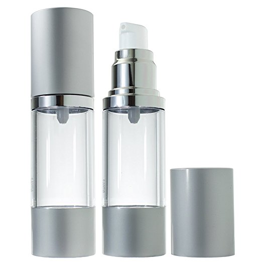 Airless Pump Bottle Refillable Container - 1 oz (2 Pack)