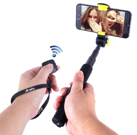 Arrela Hornbill Bluetooth Selfie Stick Portable Self-portrait Monopod with Separate Bluetooth Remote Shutter for iPhone 6S6S Plus66 Plus5S Samsung Galaxy GoPro ST1 Short Pattern