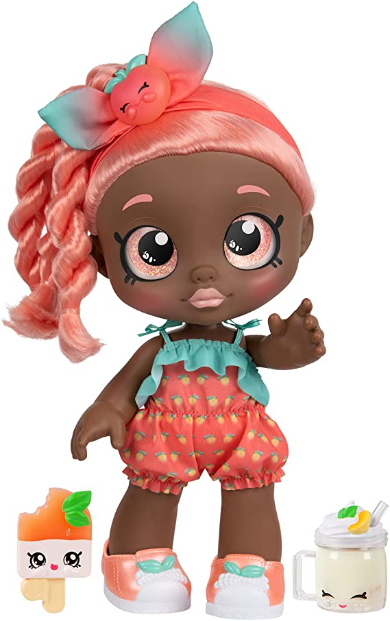 Kindi Kids Snack Time Friends - Pre-School Play Doll, Summer Peaches - for Ages 3  | Changeable Clothes and Removable Shoes - Fun Snack-Time Play, for Imaginative Kids