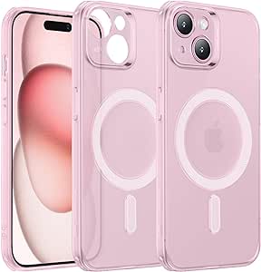 ESR for iPhone 15 Case, Compatible with MagSafe, Military-Grade Protection, Resists Yellowing and Scratches, Magnetic Phone Case for iPhone 15, Zero Series, Frosted Pink