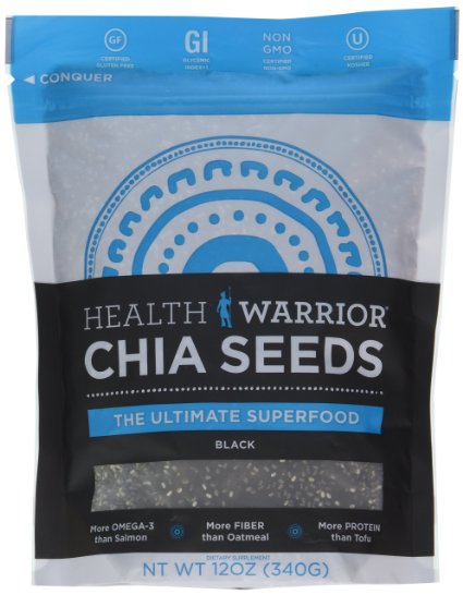 Health Warrior Premium Black Chia Seeds, 12 Ounce