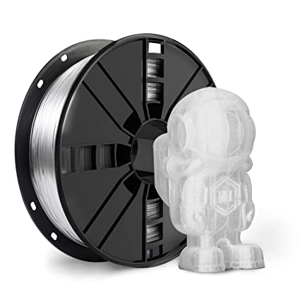 Clear PETG Filament 1.75, Transparent 3D Printer Filament with Vacuum Sealed, Dimensional Accuracy  /- 0.02 mm, 1 kg Spool, Fit Most FDM Printer