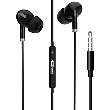 Portronics Conch Delta POR-1155 in-Ear Wired Earphone, 1.2m Tangle Free Cable, in-Line Mic, Noise Reduction, 3.5mm Aux Port and High Bass, for All Android & iOS Devices(Black)