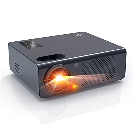 Movie Projector- Artlii Energon Home Theater Projector with Dolby HiFi Stereo and Screen Zooming, 250" Outdoor Projector Support Full HD 1080P, LED Projector Compatible HDMI Chromecast TV Video Games