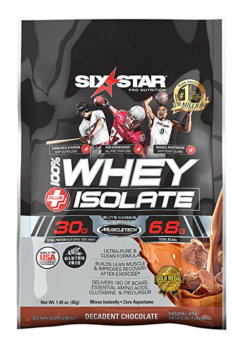Six Star Whey Isolate Plus Protein Powder, Decadent Chocolate, 42 Gram