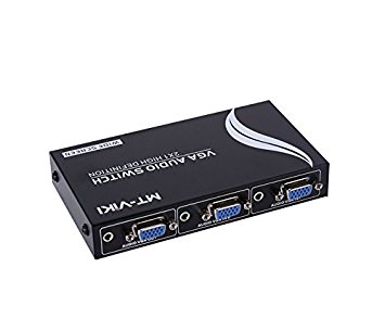 E-SDS 2-Port VGA Switch Video Audio Switcher Box (HDDB15   3.5mm) for PC Sharing