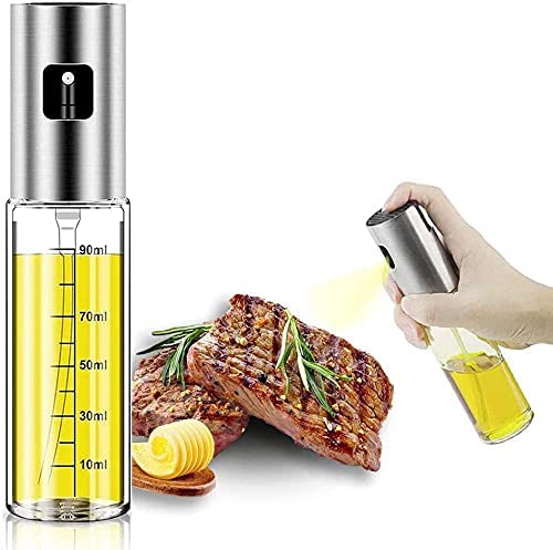 Olive Oil Sprayer Dispenser for Cooking, Food-Grade Glass Oil Spray Bottle Oil Dispenser,Olive Oil Sprayer for BBQ/Making Salad/Baking/Frying Kitchen