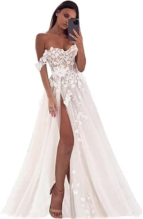 Dessiny Boho Wedding Dresses for Bride with Slit Lace Appliques Long Sleeve Mermaid Bridal Dresses for Wedding 2024 DE08