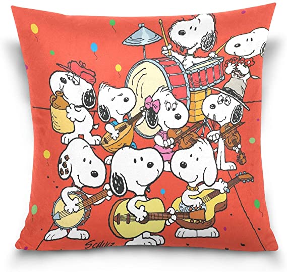 N / A A Variety of Linen Throw Pillow Cases Protector with Zipper Standard Pillow Case Decorative Pillow Covers for Couch,16x16 Inches (Snoopy)