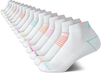 New Balance Girls' Athletic Socks - Cushion Quarter Cut Ankle Socks (16 Pack)