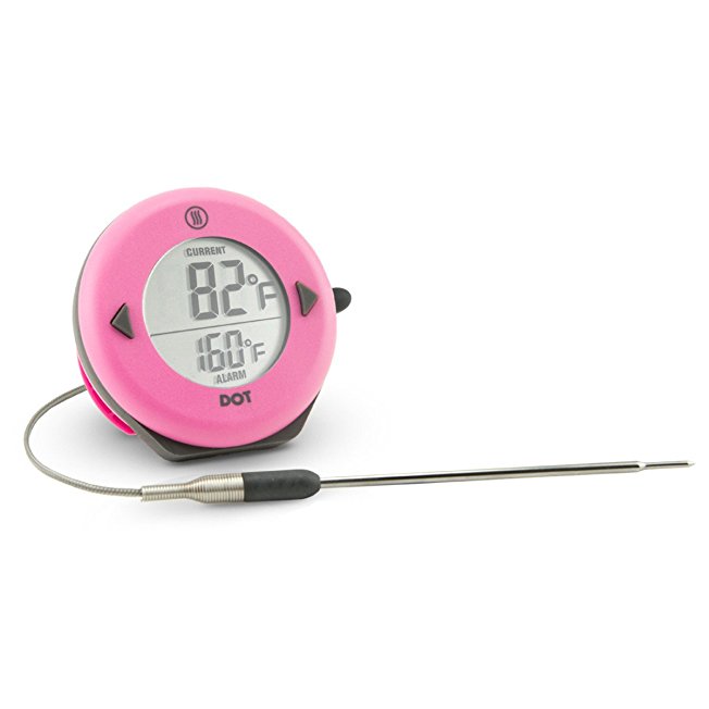 ThermoWorks DOT Professional Probe Style Alarm Thermometer with Pro-Series High Temp probe (Pink)