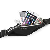 Alaska Bear Adjustable Expandable Running Belt Fitness Weather Resistant Waist Pocket with Reflective Strip for iPhone 6  6 Plus  6s Suitable for Biking Hiking Black