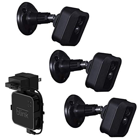 3pack Koroao Wall Mount Bracket Ceiling Bracket, Adjustable Indoor and Outdoor 360 Degree Swivel for Blink XT Home Security Camera System,Come with a Sync Module Mount.(Black)