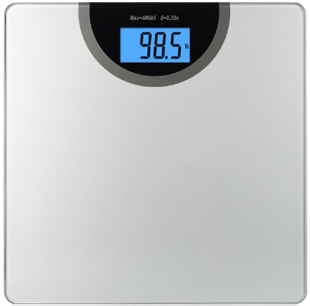 BalanceFrom High Accuracy Digital Bathroom Scale with Backlit Display and Step-On Technology [NEWEST VERSION] (Silver)