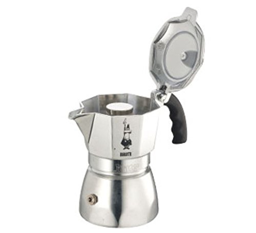 Bialetti Brikka - Stove Top Espresso Coffee Maker - Cast Aluminium with Black Acrylic Handle and Knob - 2 Cups