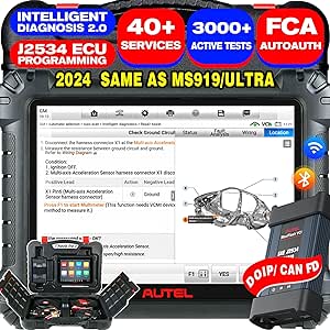 Autel MaxiSys MS909 Intelligent Diagnostics Tool, Same as MS919 Ultra, PRO Than Motor TruSpeed, TSB, Repair Tips, Topology 2.0, Up of Elite 2 PRO, ECU Programming/Coding, 40  Service, 3K  Active Tests