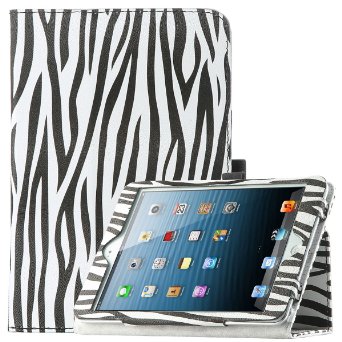 iPad Mini Case, iPad mini 2/3 Case, ULAK Folio Flip Synthetic Leather Case stand Cover for Apple iPad Mini 1/2/3 (7.9 inch) with Auto Sleep/wake Function Zebra