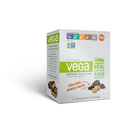 Vega Protein  Snack Bar, Chocolate Peanut Butter, 12 Count