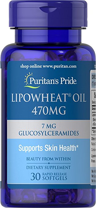 Puritan's Pride Lipowheat Oil Phytoceramides 470 mg-30 Rapid Release Softgels