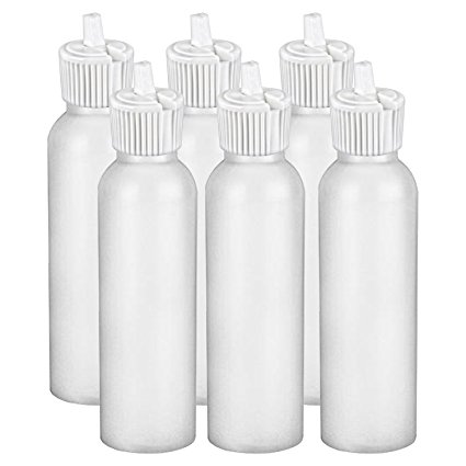 MoYo Natural Labs 2 oz Squirt Bottles, Squeezable Empty Travel Containers, BPA Free HDPE Plastic for Essential Oils and Liquids, Toiletry/Cosmetic Bottles (6 pack, Translucent White)