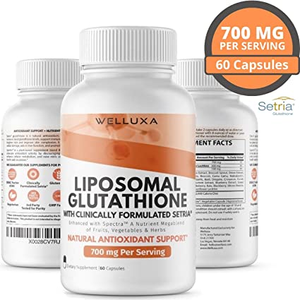 Advanced Glutathione (600 mg) - Setria Reduced Glutathione Capsules for Skin Whitening Antioxidant Support Liver Health Immunity & Detox - Glutathione Supplement - L-Glutathione Pills (60 ct)