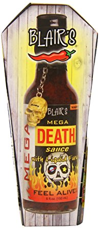 Blair's Mega Death Hot Sauce with Liquid Fury and Skull Key Chain, 5 Ounce