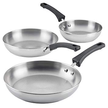 Farberware 76220 3-Piece Stainless Steel Skillet Set