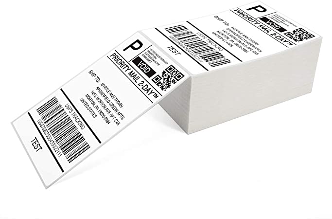 Shipping Labels for 4x6 thermal printer labels Direct Thermal Shipping Labels Commercial Grade Fanfold Shipping Label, 500 Labels/ 1 Pack, Perfect for ROLLO DYMO PHOMEMO Desktop Shipping Label Printer