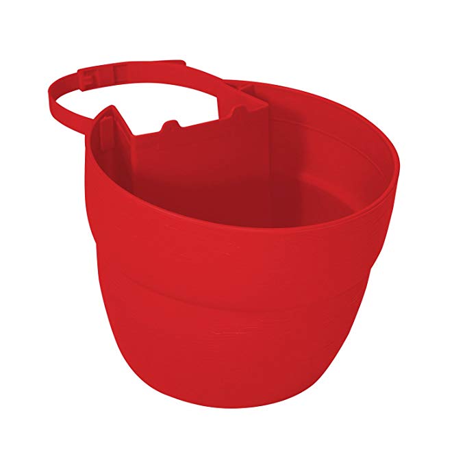 Emsco Group 2467-1 Bloomers Post Planter – Both Permanent and Temporary Installation Options – Garden in Untraditional Spaces, Red