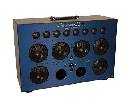 DiamondBoxx Model XL2 Blue 462 - The Biggest Bass in Wireless Audio Portable Bluetooth Speaker Loud Clear with 1000 Watts Output, 20 Hours per Charge, 12 amplifiers for 0 Distortion and 4 subwoofers