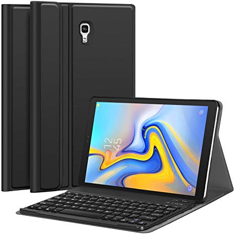CHESONA Samsung Galaxy Tab A 10.5 Case with Keyboard, Detachable Wireless Keyboard PU Leather Slim Folio Stand Cover Case for Samsung Galaxy Tab A 10.5 Model SM-T590/T595 2018 Release Black