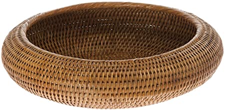 KOUBOO La Jolla Rattan Fruit Bowl, Honey Brown