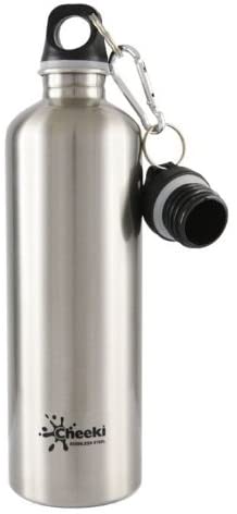 Cheeki 750ml Stainless Steel Water Bottle - Silver - BPA Free
