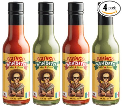 Gringo Bandito Hot Sauce Variety Pack, 5 Ounce (Pack of 4)