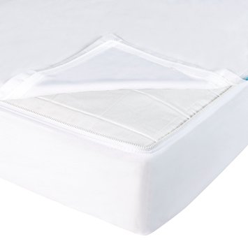 QuickZip Cotton Crib Sheet, 1 Zip-On Sheet   1 Drop-in Base, White