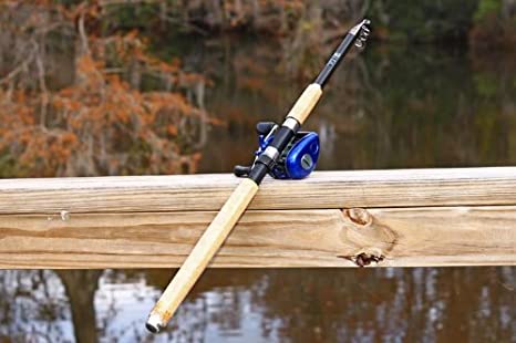 BASS 6Ft 10 Inch 2.1M CARBON Telescoping Fishing Rod & Reel Combo by FTUSA
