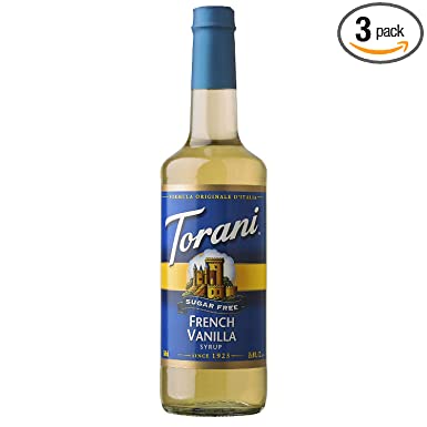 Torani Sugar Free French Vanilla Syrup 3 bottles of 750 ml