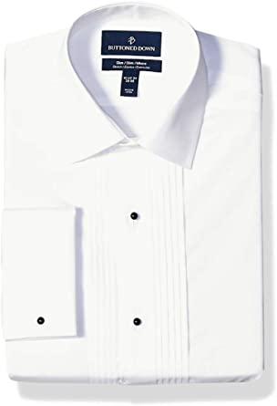 Amazon Brand - Buttoned Down Men's Slim Fit Bib-Front Tuxedo Shirt, Supima Cotton Easy Care, Spread-Collar