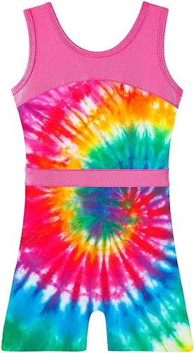 TFJH E Gymnastic Leotards for Girls Practice Outfits Unitard Tumbling Biketard Shorts One Pieces