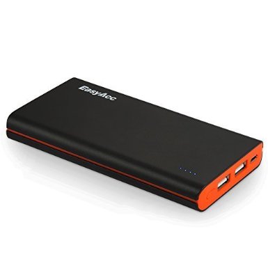 EasyAcc Classic 10000mAh Power Bank Brilliant External Battery Pack for iPhone Samsung HTC LG Smartphones Tablets - Black and Orange
