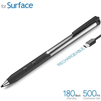LACORAMO Surface Pen, Surface Stylus Pen with Max 4096 Pressure Points,Built-in Battery,Continuous Use 500hrs and Standby 180 days for Surface Pro 3/Pro 4/Pro(2017),Surface Laptop/Book/Studio