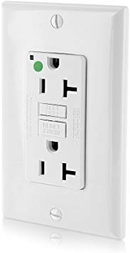 Leviton GFNT2-HGW 20A-125V Extra-Heavy Duty Hospital Grade Non-Tamper-Resistant Duplex Self-Test GFCI Receptacle, 20-Amp, White,